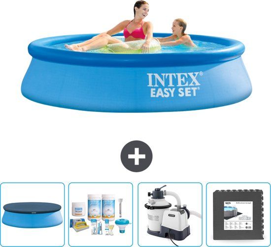 Intex Easy Set Zwembad - 244 x 61 cm - Rond - Blauw - Compleet Pakket
