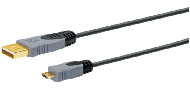 Schwaiger USB 2.0 A - Micro-B Kabel - 2m - Zwart