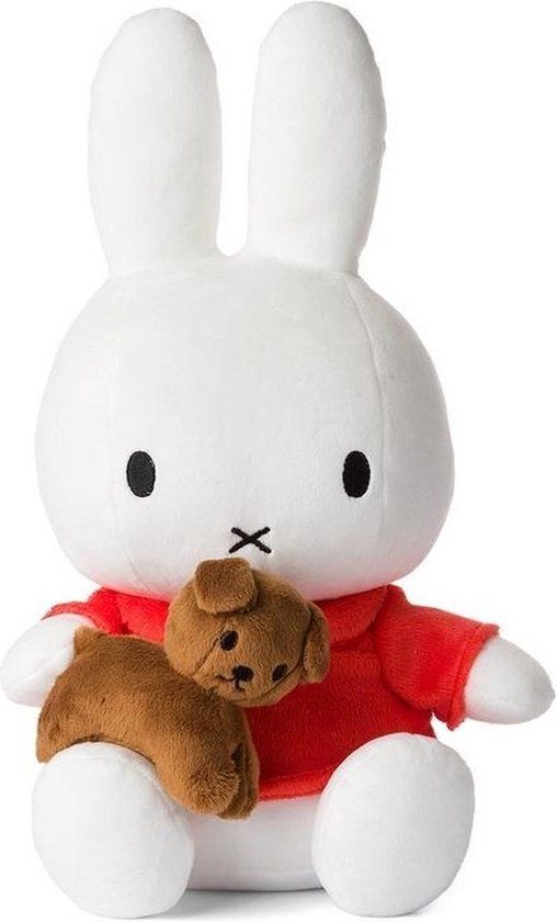 Nijntje by Bon Ton Toys Nijntje Nijntje zittend met Snuffie - 33 cm - Wit/Oranje