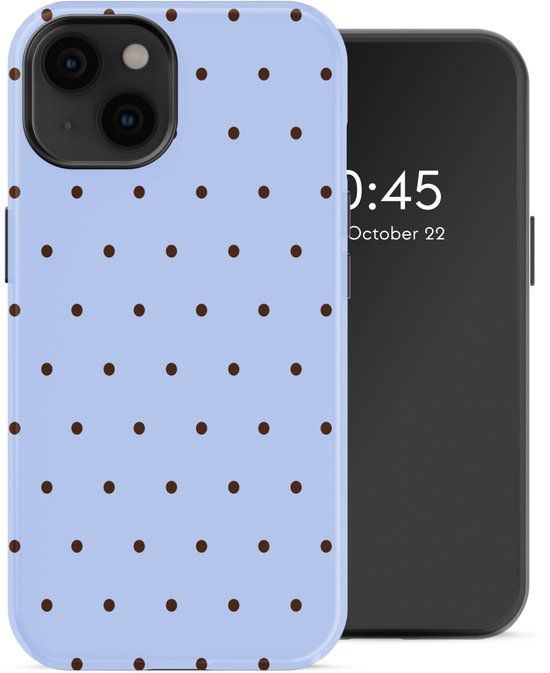 Selencia Hoesje - Geschikt voor Apple iPhone 14 - Backcover - Happy Dots Digital Sky