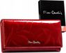 Pierre Cardin Portemonnee, pour femmes, en cuir 100% naturel avec surface brillante, 17,5 x 9,5 x 3,3 cm, pour un maximum de 10 cartes, 21 compartiments pour billets, 2 compartiments pour pièces, rouge, 02 LEAF