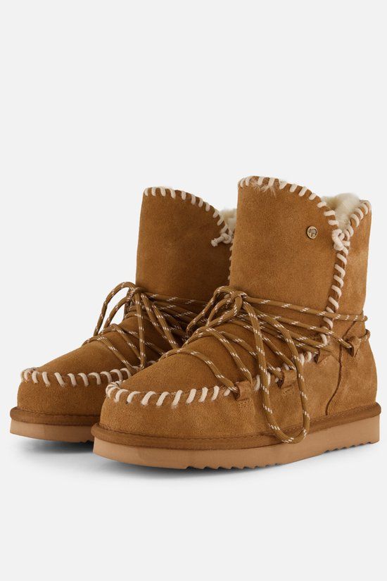 Warmbat Waturra Suede lace boot Dames Laarzen - Cognac