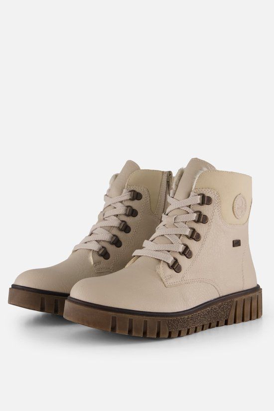 Rieker Dames Veterboot Ecru Maat 40