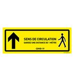 AUA SIGNALETIQUE - Signalisatie au Sol Circulation Tout Droit - Autocollant laminé - Jaune 420 x 160 mm