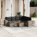 Prolenta Maison Exclusive - Tuinset voor in de tuin, 8-delig, met kussens, grijs, van polyrotan