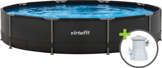 VirtuFit Rond Zwembad - 366 cm - Zwembaden - Inclusief Filterpomp en cartridge - Eenvoudig op te zetten - Duurzame en sterke materialen - Snelle installatie