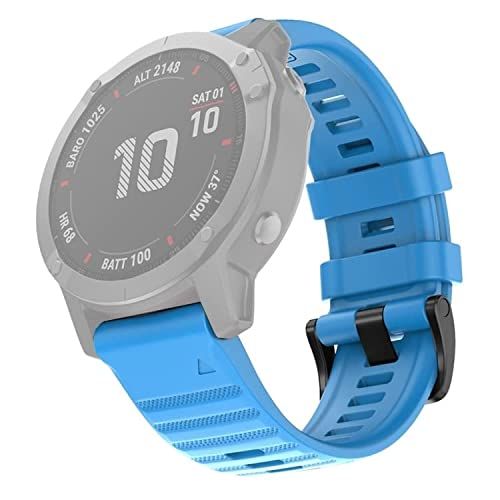 Intercella siliconen bandje - geschikt voor Garmin Fenix 3 HR/5X/5X Plus/6X/6X Pro/7X - lichtblauw