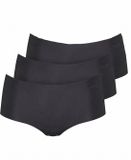 Sloggi 3-pack dames Zero short Invisible - MicroModal - Zwart / L