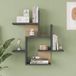 en.casa Wandrek Reyna 66x63x15 cm antraciet en houtkleurig