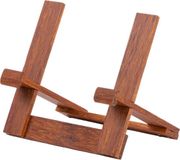 QUVIO Klein Boekenstandaard - Boekenhouder - Kookboek standaard - Leesstandaard - Book holder - Kookboekstandaard - Boekhouder - Tablet houder - Hout - Donkerbruin - Klein - Geschikt voor boeken tot A5 formaat of tablet
