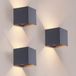 Ledvion - 3x USB Oplaadbare Wandlamp met Sensor – 4400 mAh – Antraciet – Draadloos – IP44 – Binnen & Buiten – Warm Wit Licht