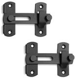 Ibenzoa® Zwarte Deurvergrendeling Set - Roestvrij Staal - 2 Stuks