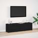 Maison Exclusive - Meuble TV avec éclairage LED, 140 x 34 x 40 cm, noir, aspect chêne