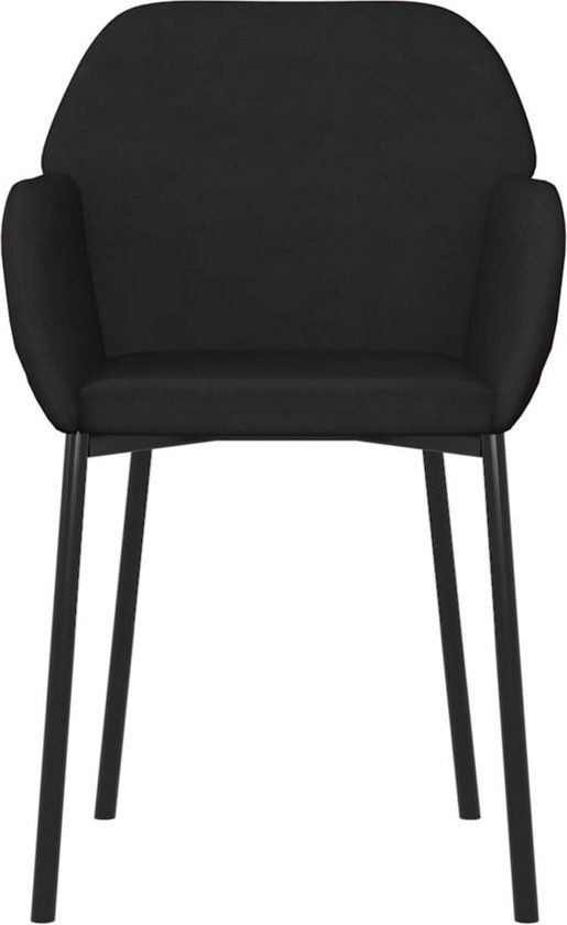 vidaXL Eetkamerstoelen 2 st fluweel zwart