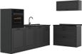 Vicco Complete keukeneenheid R-Line, Antraciet landelijk/Antraciet, 220 cm antraciet werkblad