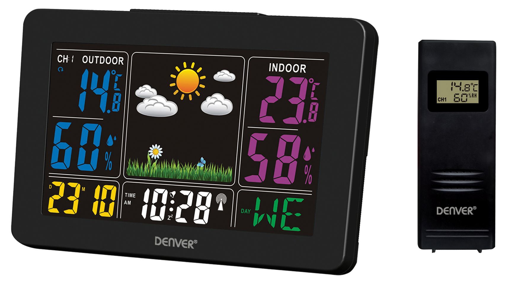Denver WS-540BLACK Digitale Weerstation - Zwart - Binnen/Buiten - Klok & Alarm