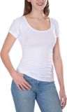 ConfidenceForAll® Dames Premium Anti Zweet Shirt met Ingenaaide Okselpads - Zijdezacht Modal en Verkoelend Katoen - Maat S Wit