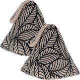 Luance Deurstopper - 2 stuks - 1 kg - beige - stof - zwarte jungle print - 15 cm