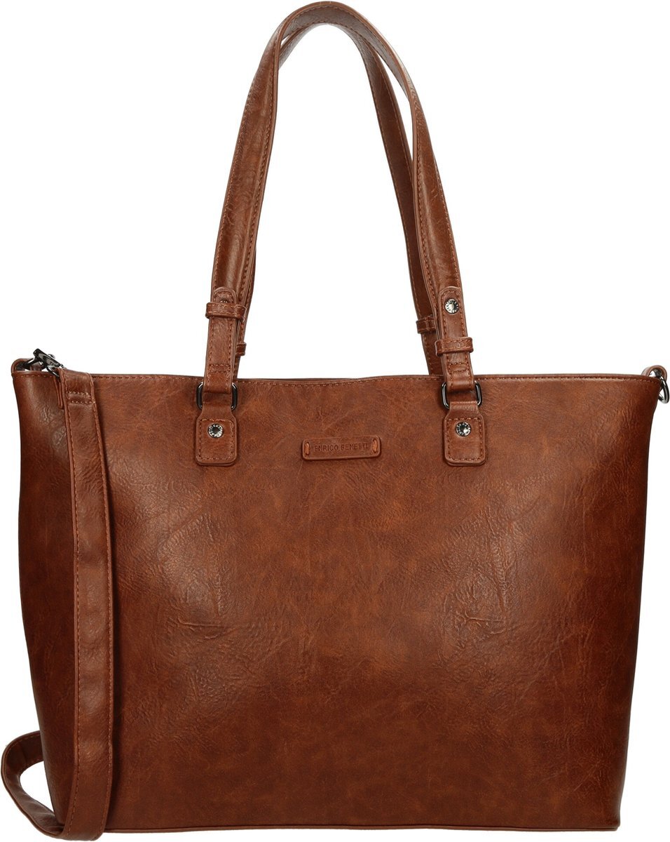 Enrico Benetti Caen 66625 Shopper / laptoptas met tabletvak en 15" laptopvak - Cognac