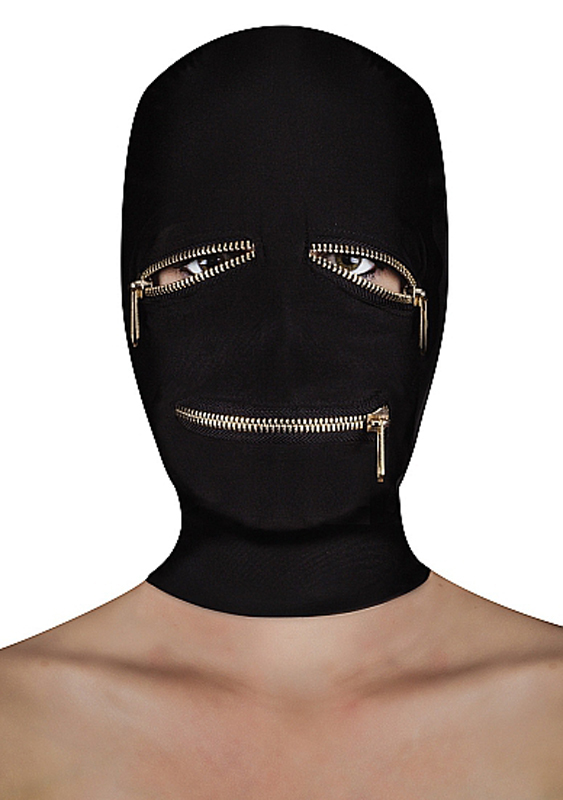 Ouch! BDSM masker met ritsjes over de ogen en mond