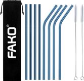 Fako Bijoux Rietjes Inox - 8 Stuks - Blauw