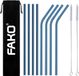 Fako Bijoux Rietjes Inox - 8 Stuks - Blauw