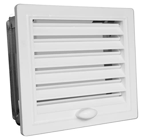 Upmann Ventilatierooster kunststof met inbouwframe 150 x 150 cm, verstelbaar, wit - 4005046501456