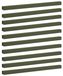 vidaXL Profil de jardin pour couverture, 10 pièces, 100 x 5 x 5 cm, acier, vert olive