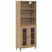 vidaXL Highboard Artisan Eiken 69,5 x 32,5 x 180 cm Bewerkt hout