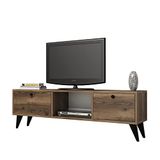 TV-tafel WELL HOME TV-tafel van 100% spaanplaat met melaminecoating, kleur walnoot, zwart
