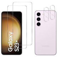 Phonillico® Samsung Galaxy S23 PLUS Gehard Glas met Camerabescherming [Pack 2]