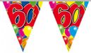 Folat Bv Vlaggenlijn 60 jaar - 2x - 10 meter - plastic - 60e verjaardag slinger - vlaggetjes - leeftijd versiering