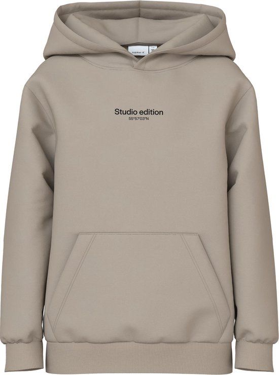 NAME IT NKMBRODY LS NREG SWEAT WH BRU NOOS Jongens Trui - Maat 134/140 - Pure Cashmere