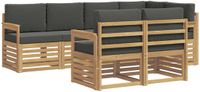 vidaXL - Bank loungeset - Polyester - Wit en antracietkleurig - 73 cm