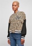 Urban Classics AOP Oversized Sweat College Jacket Zwart/Beige XL