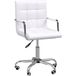 Chaise de bureau en similicuir blanc avec 5 roulettes pivotantes, assise rembourrée et hauteur réglable, 52,5 x 54 x 84-99 cm
