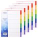 WAYTEX 931347C5 register A4, 6 toetsen, neutraal, polypropyleen, heldere kleuren, met indexen (5 stuks)