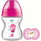 MAM 190ml Babyfles met Fopspeen - Leren Drinken Beker 6+ maanden - Roze