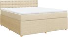 vidaXL Boxspring met matras stof crèmekleurig 180x200 cm