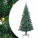 vidaXL - Kunststof - Voorverlichte - Kerstboom - Groen - 210 cm