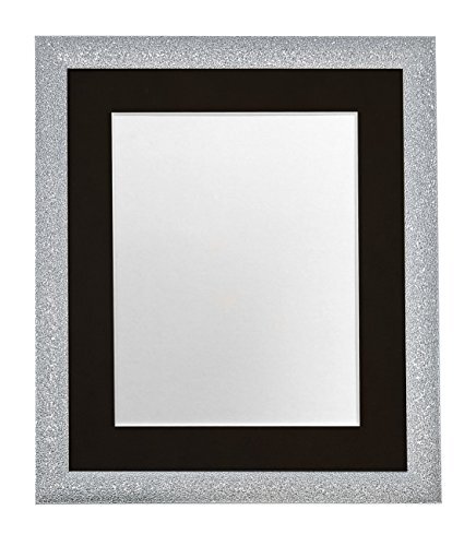 FRAMES BY POST FRAMES DOOR POST Glitz Zilver Fotolijst met Zwarte Bevestiging 24 x 20 Beeldgrootte 20 x 16 Inch Kunststof Glas