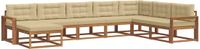 vidaXL - Hoek loungeset - 8 zitplaatsen - Acacia hout - Natuurlijk en beige
