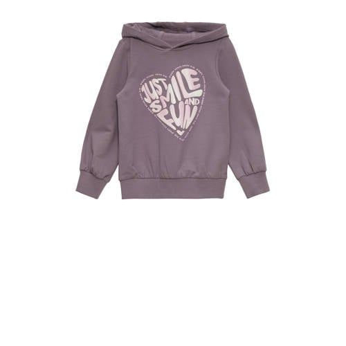 s.Oliver hoodie met printopdruk lila