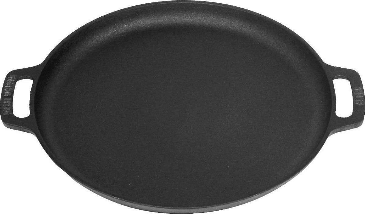Valhal Outdoor Skillet / Plancha / Koekenpan - gietijzer - diameter 35cm, twee handvatten, VH35F - zwart