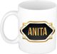 Bellatio Decorations Anita naam cadeau mok / beker met gouden embleem - kado verjaardag/ moeder/ pensioen/ geslaagd/ bedankt