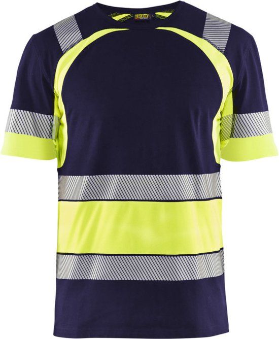 Blåkläder T-shirt High Vis 3421-1030 - Marine/High Vis Geel - S