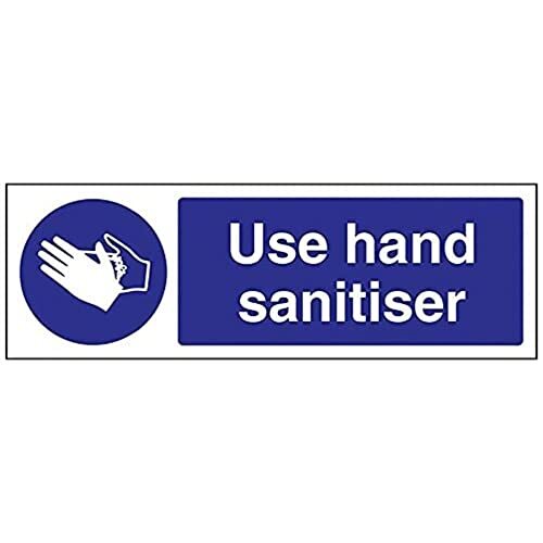 V Safety VSafety Gebruik Hand Sanitiser Teken - 300mm x 100mm - Zelfklevend Vinyl