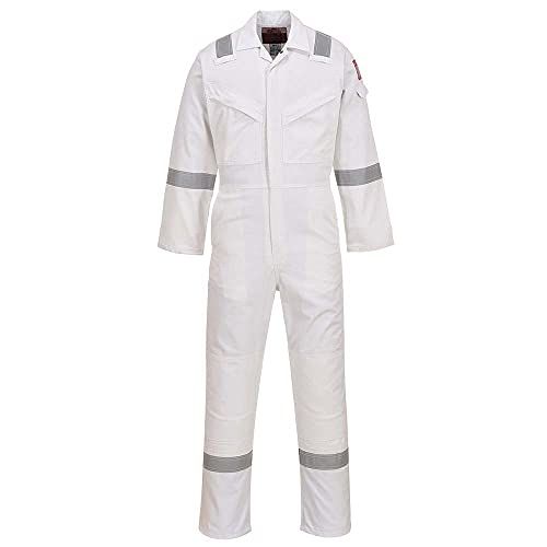Portwest FR50 Vlamvertragend Antistatische Overall, Wit, Normaal, Grootte M