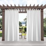 Exclusive Home Cabana Solid Indoor/Outdoor Light Filtering Hook & Loop Tab Top Gordijnpaneel Paar, 137 cm x 365 cm, Wit