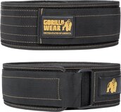 Gorilla Wear 4 Inch Nylon Lifting Belt - Black/Gold - M/L